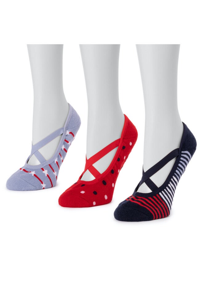 6 Pair Pack Strappy Ballerina Socks, , on-hover image number 1