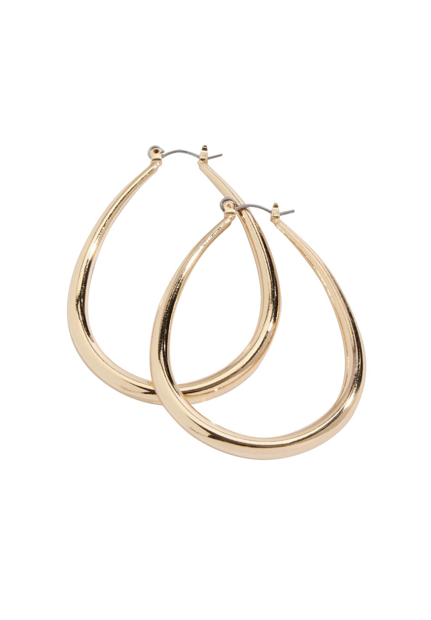 Teardrop Earring, GOLD, alternate image number 2