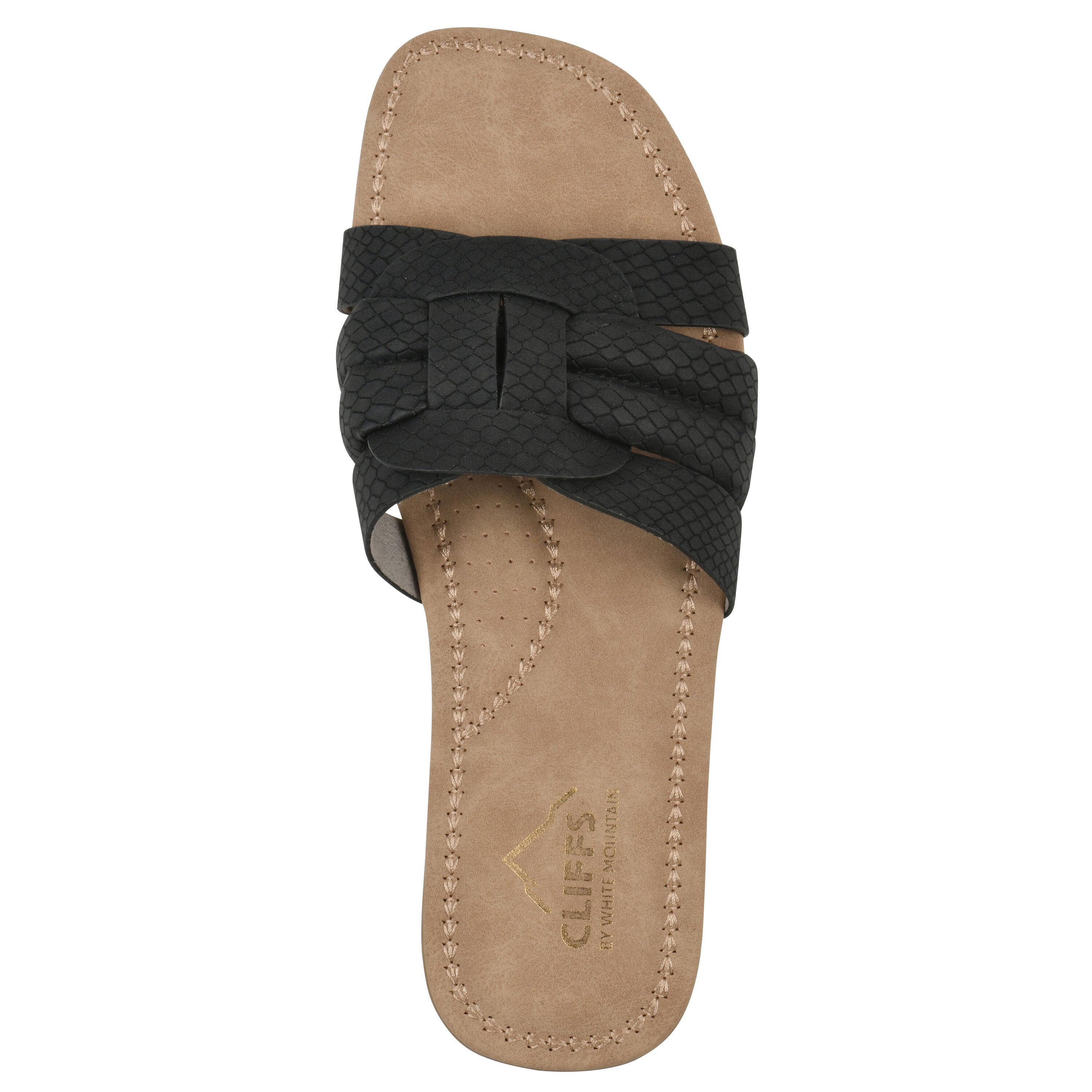 Fraley Slide Sandal, BLACK EMBOSSED, alternate image number 4