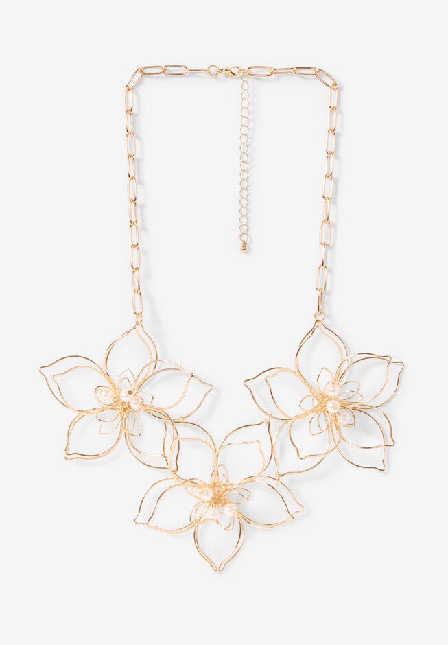 Wire Flower Necklace, , alternate image number null