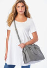 Everyday Faux Leather Satchel., GREY, hi-res image number null