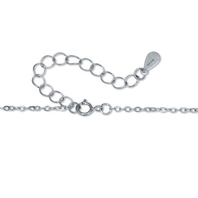 Round Crystal Silvertone Interlocking Circle Necklace 16 to 18-inch, WHITE, on-hover image number null