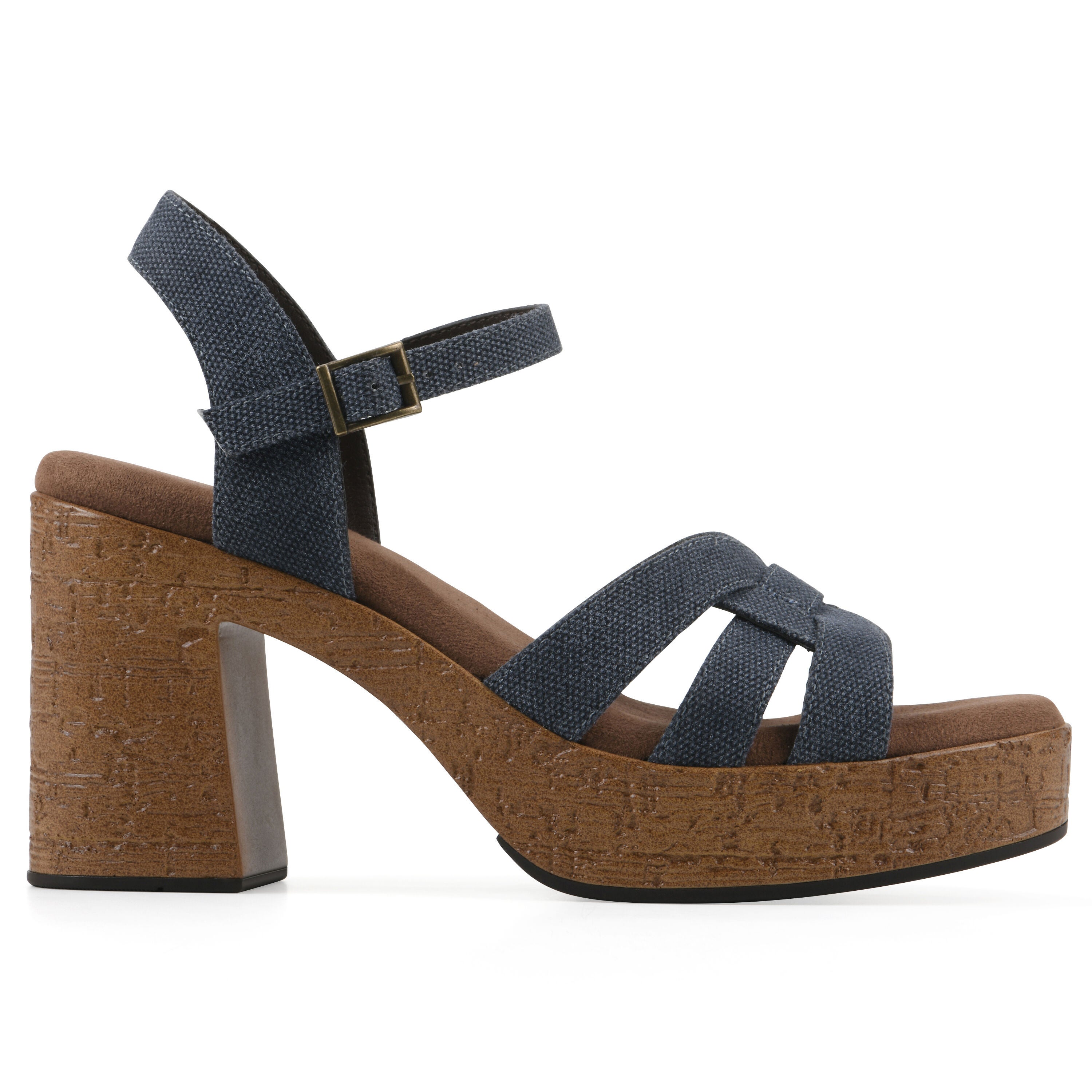 Barista Platform Sandal, DENIM BLUE FABRIC, alternate image number 2
