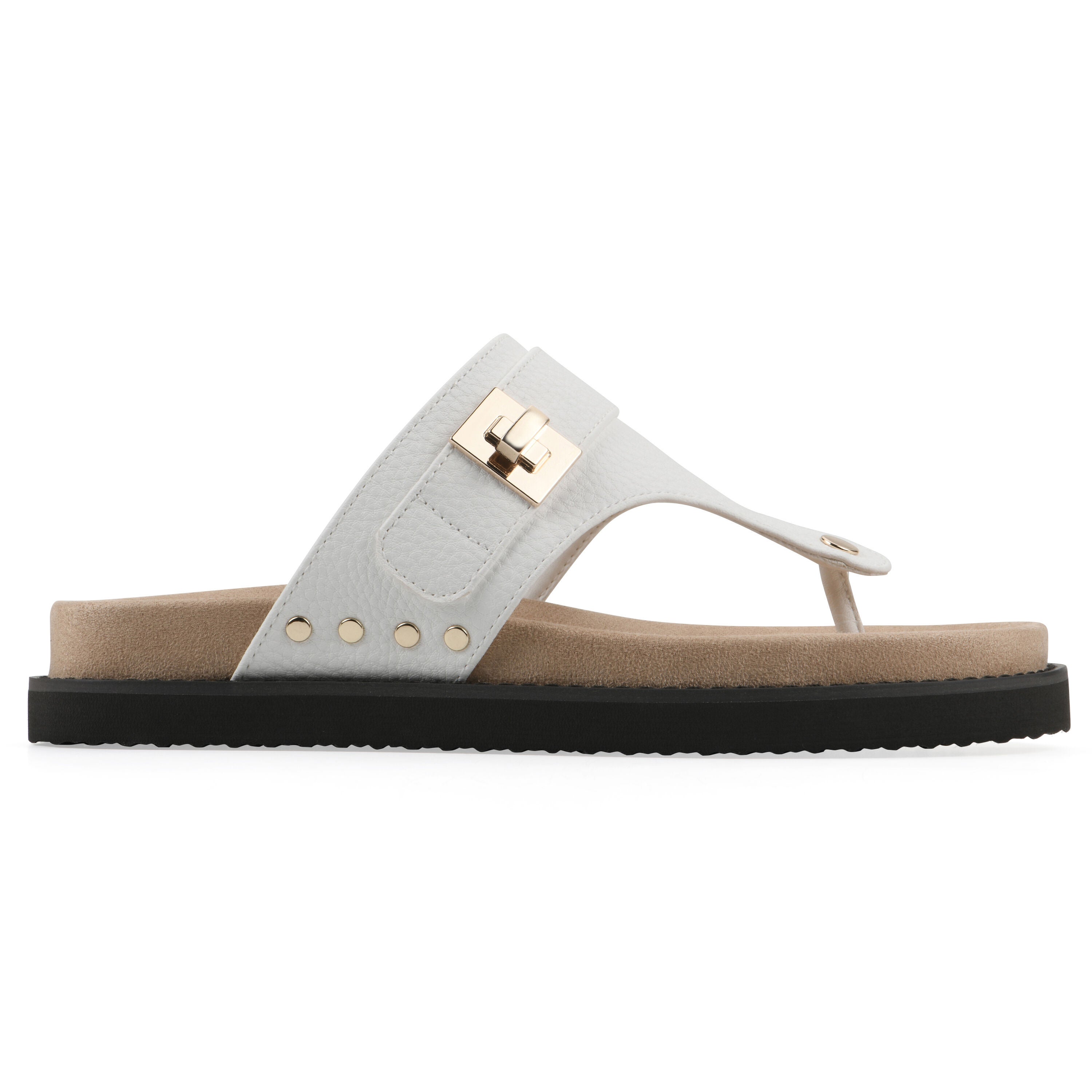 Malabar Thong Sandal, WHITE SMOOTH, alternate image number 2