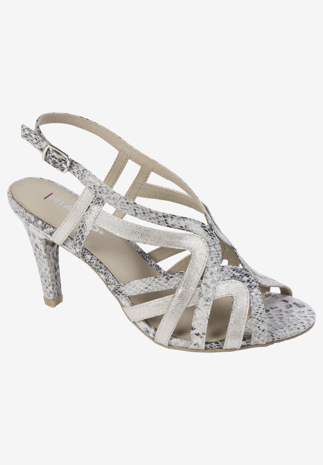 Randie Sandal , GREY EXOTIC FABRIC, hi-res image number null