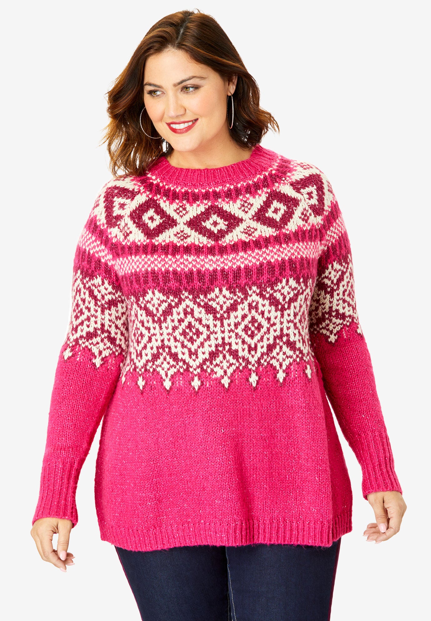 plus size fair isle sweater