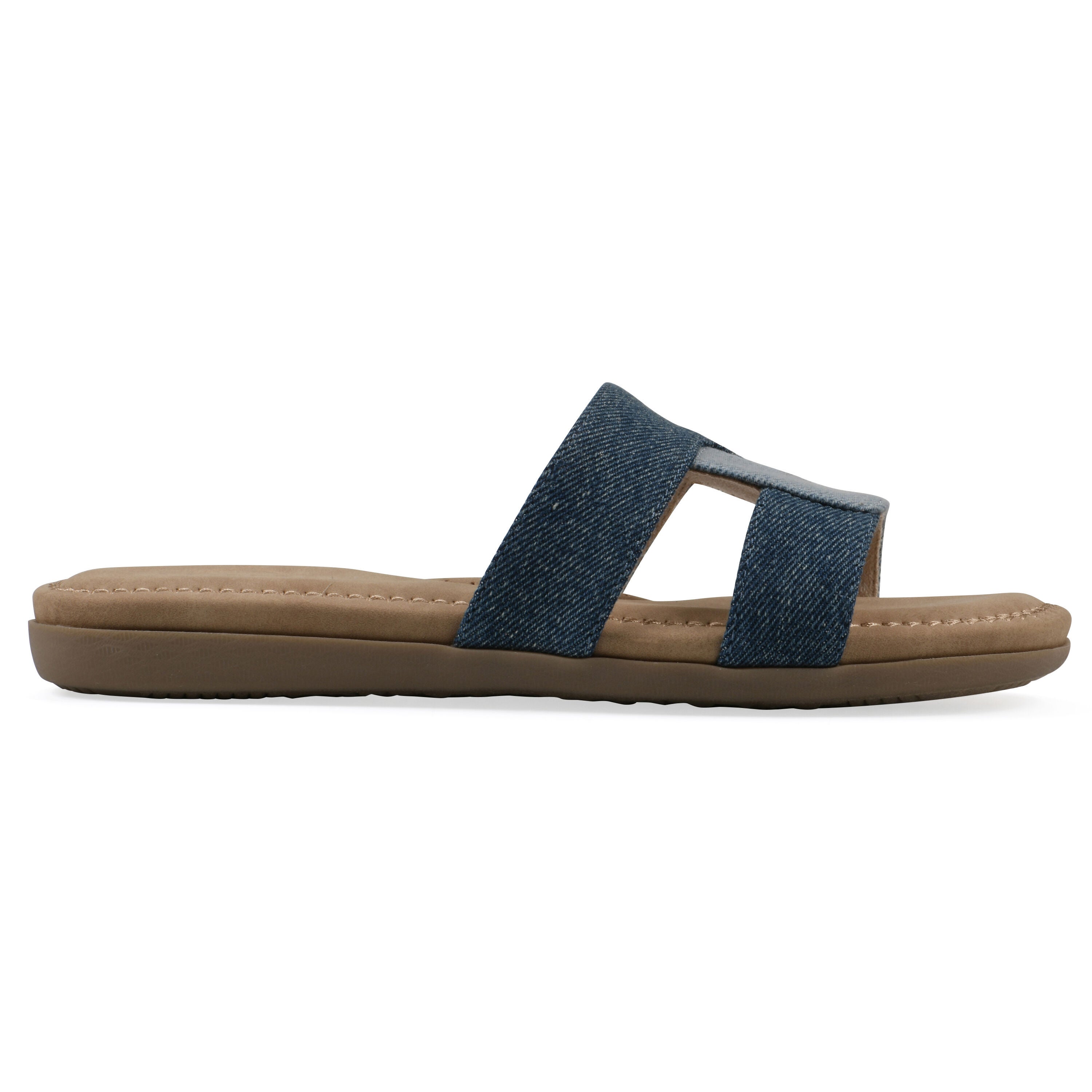 Fraida Slide Sandal, MID BLUE DENIM, alternate image number 2