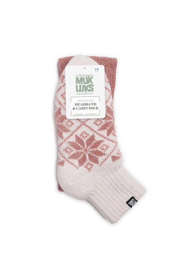 Chenille Sock And Headband Set, , alternate image number null