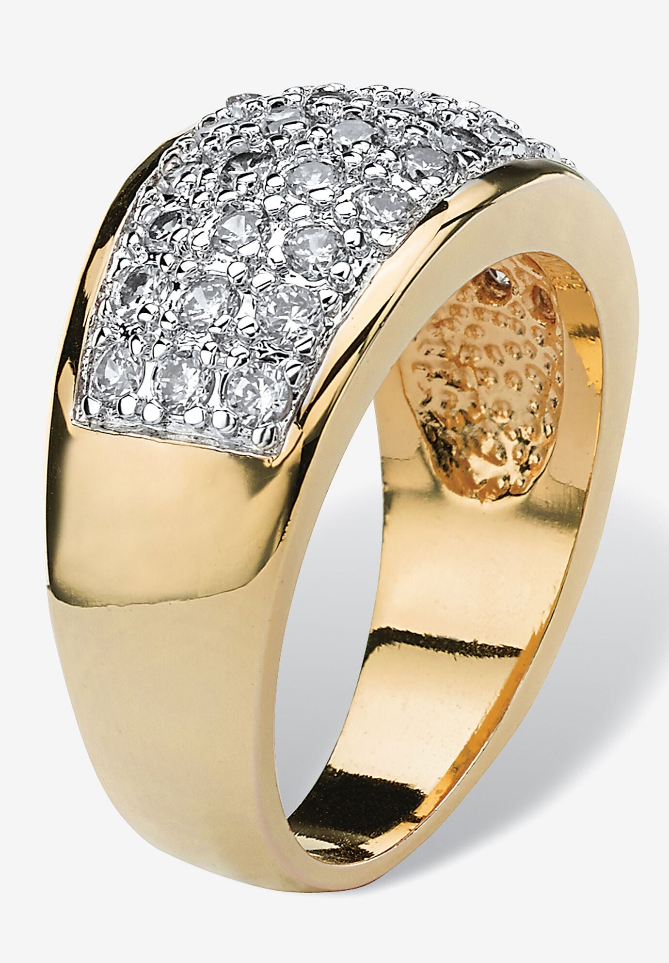 1.25 Tcw Pave Cubic Zirconia Ring Gold-Plated, , on-hover image number 1
