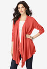 Fine-Gauge Handkerchief Hem Cardigan, DESERT ROSE, hi-res image number null