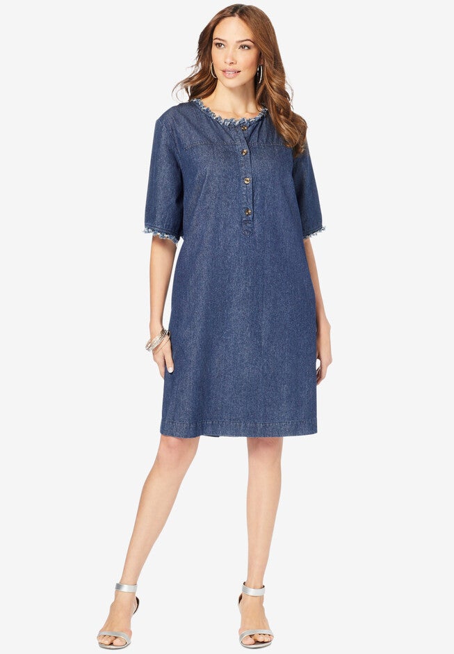Denim Shirtdress, INDIGO WASH, hi-res image number null
