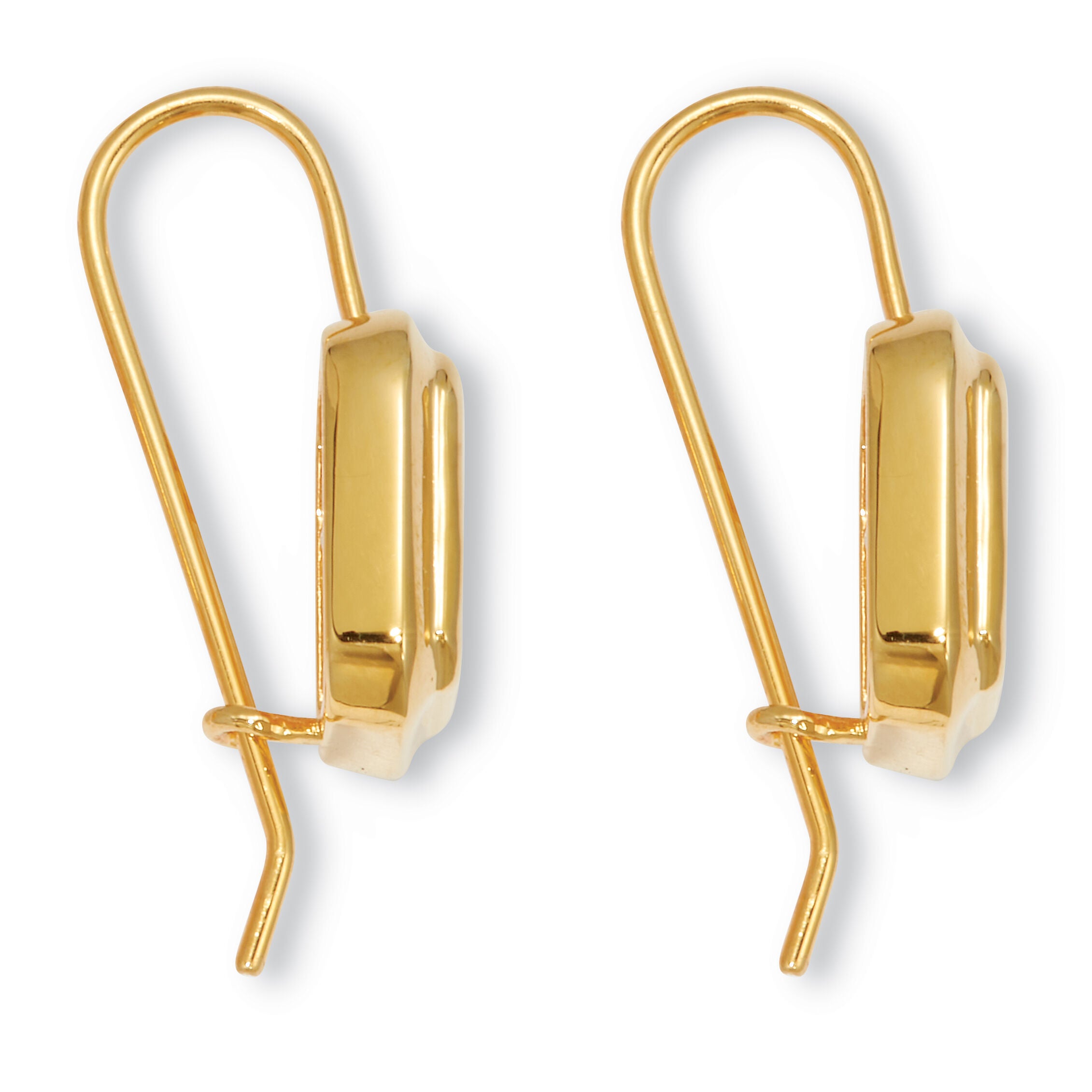 7.6 TCW 14k Yellow Gold-Plated Emerald Cut Cubic Zirconia Drop Earrings, WHITE, on-hover image number 1