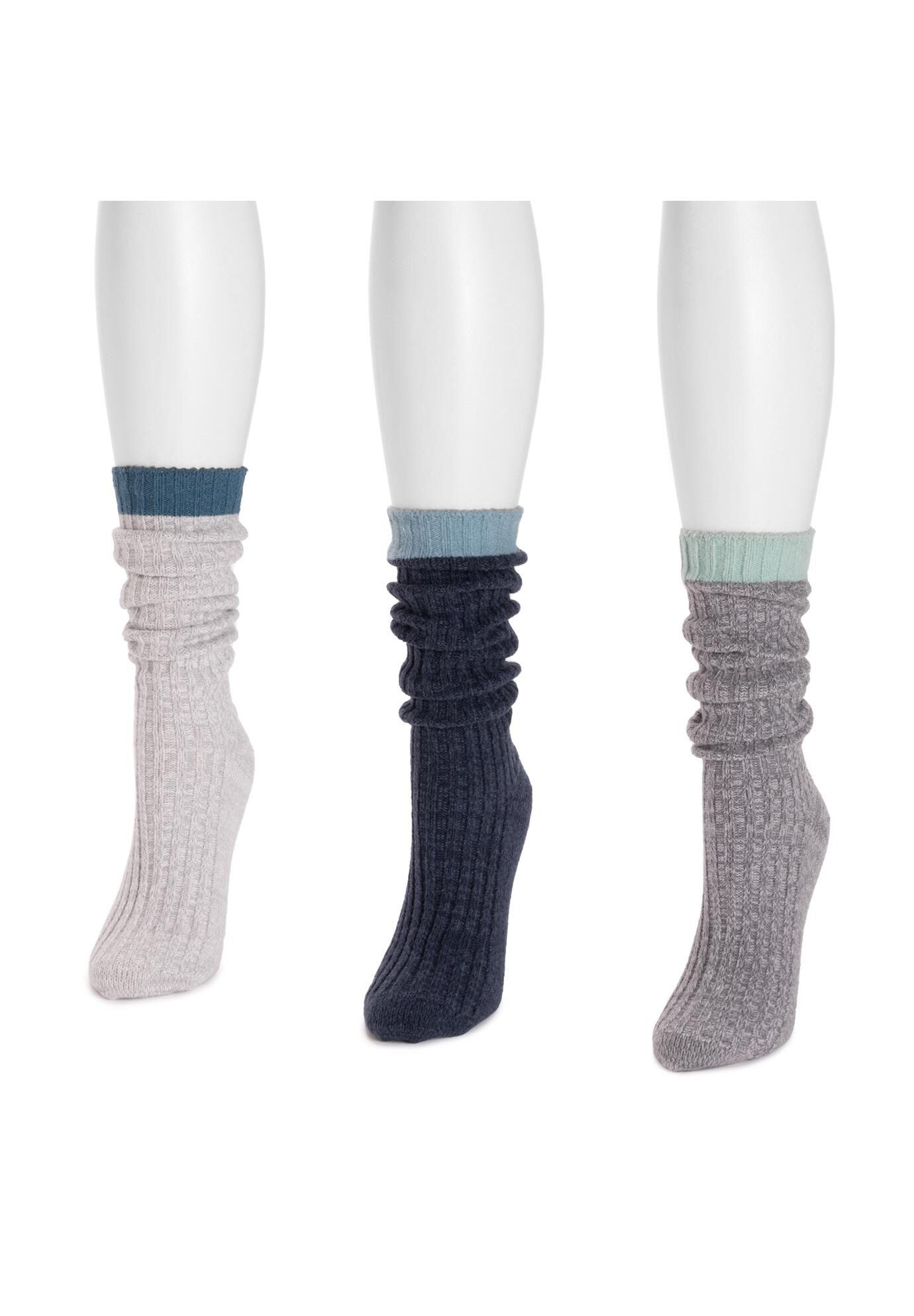 3 Pair Slouch Slippers Socks, , alternate image number 2