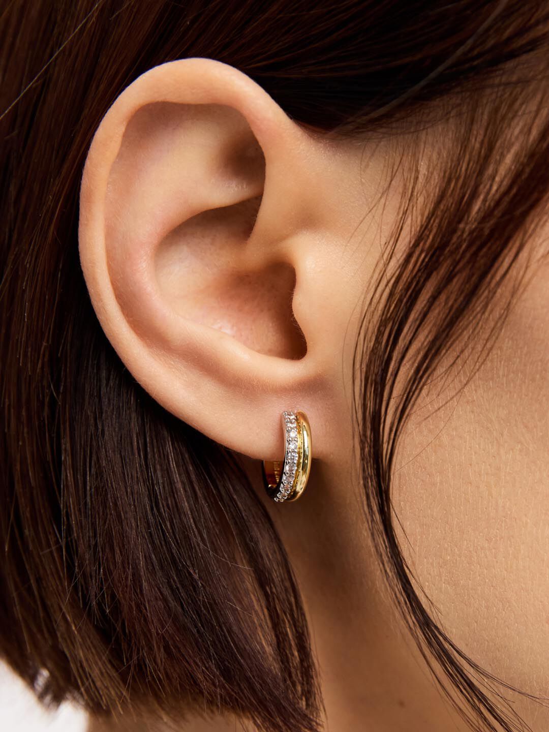 Asher Huggie Earring, GOLD, alternate image number 2