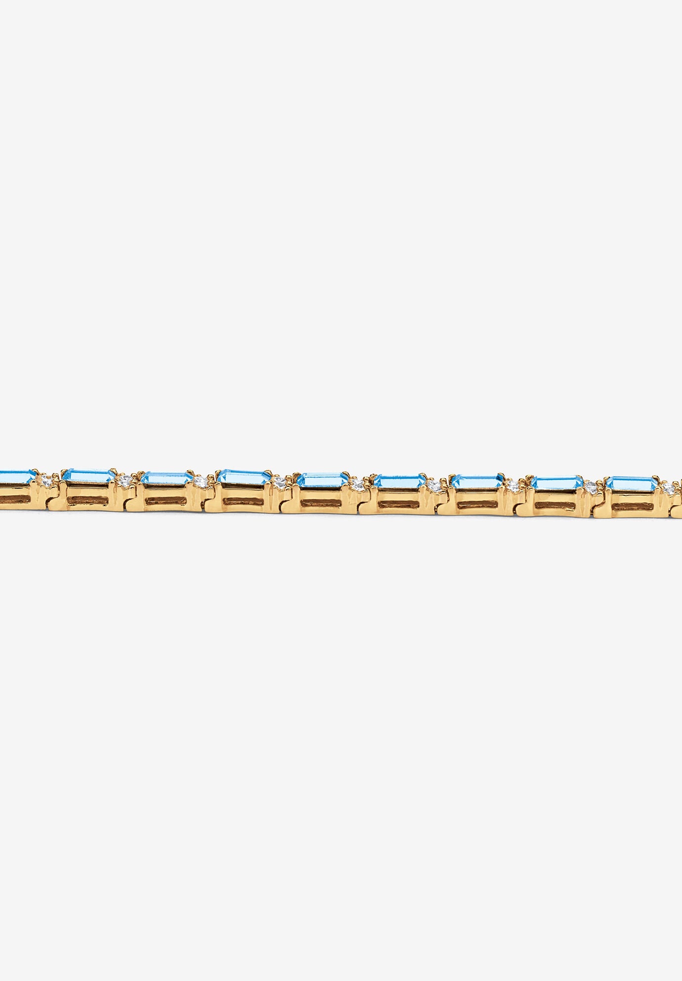 Birthstone Gold-Plated Tennis Bracelet, , on-hover image number 1