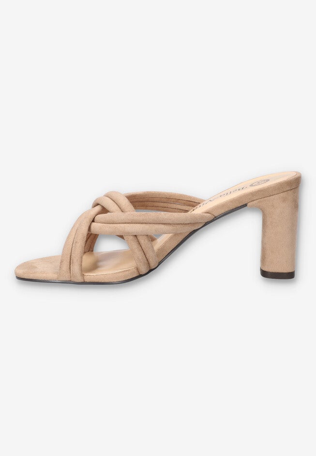 Carmen Heeled Sandal, ALMOND SUEDE, alternate image number 4