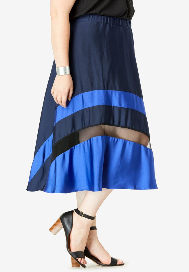 Colorblock Midi Skirt, , alternate image number 2