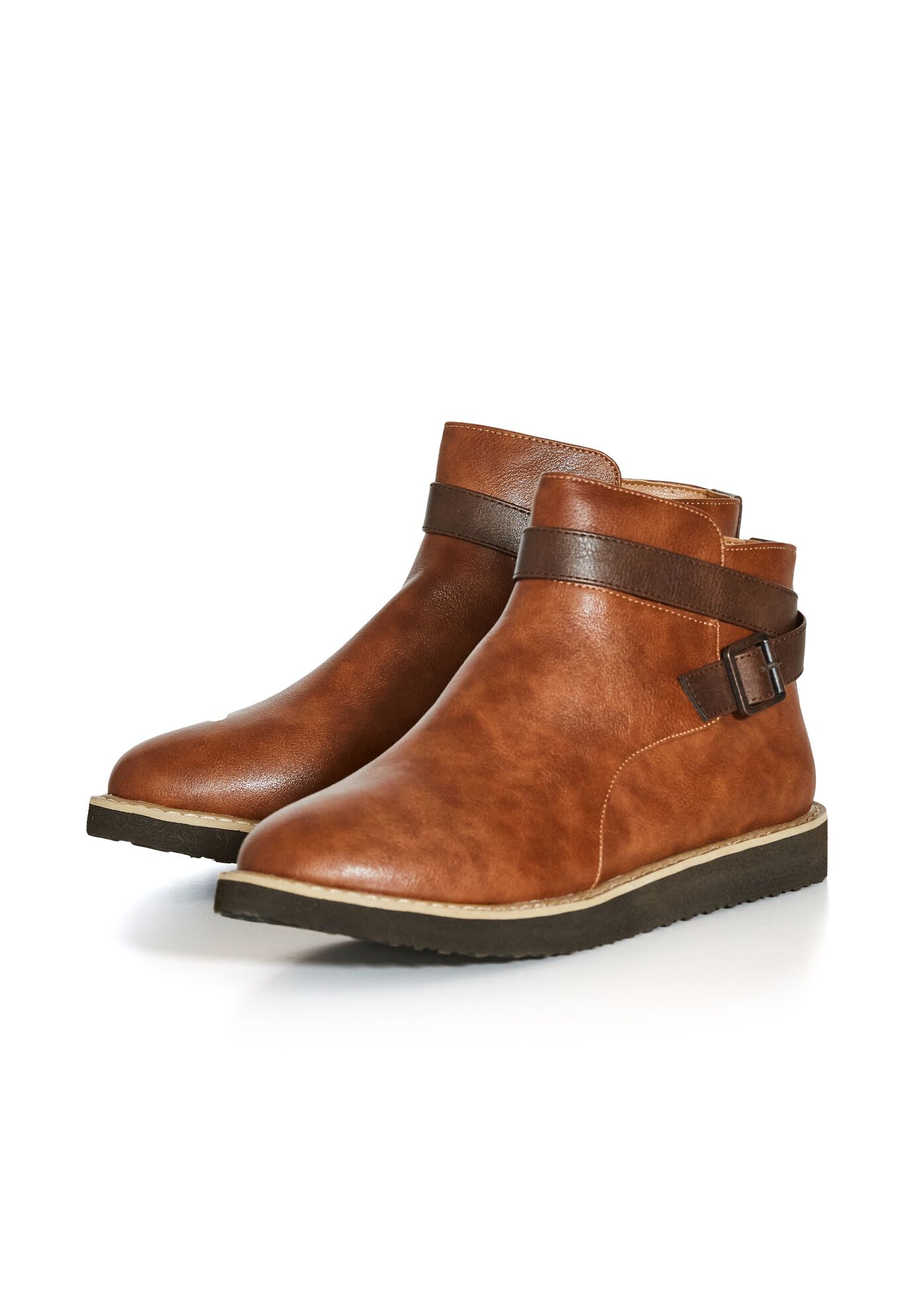 Valentina Wide Width Ankle Boot, BROWN, alternate image number 4