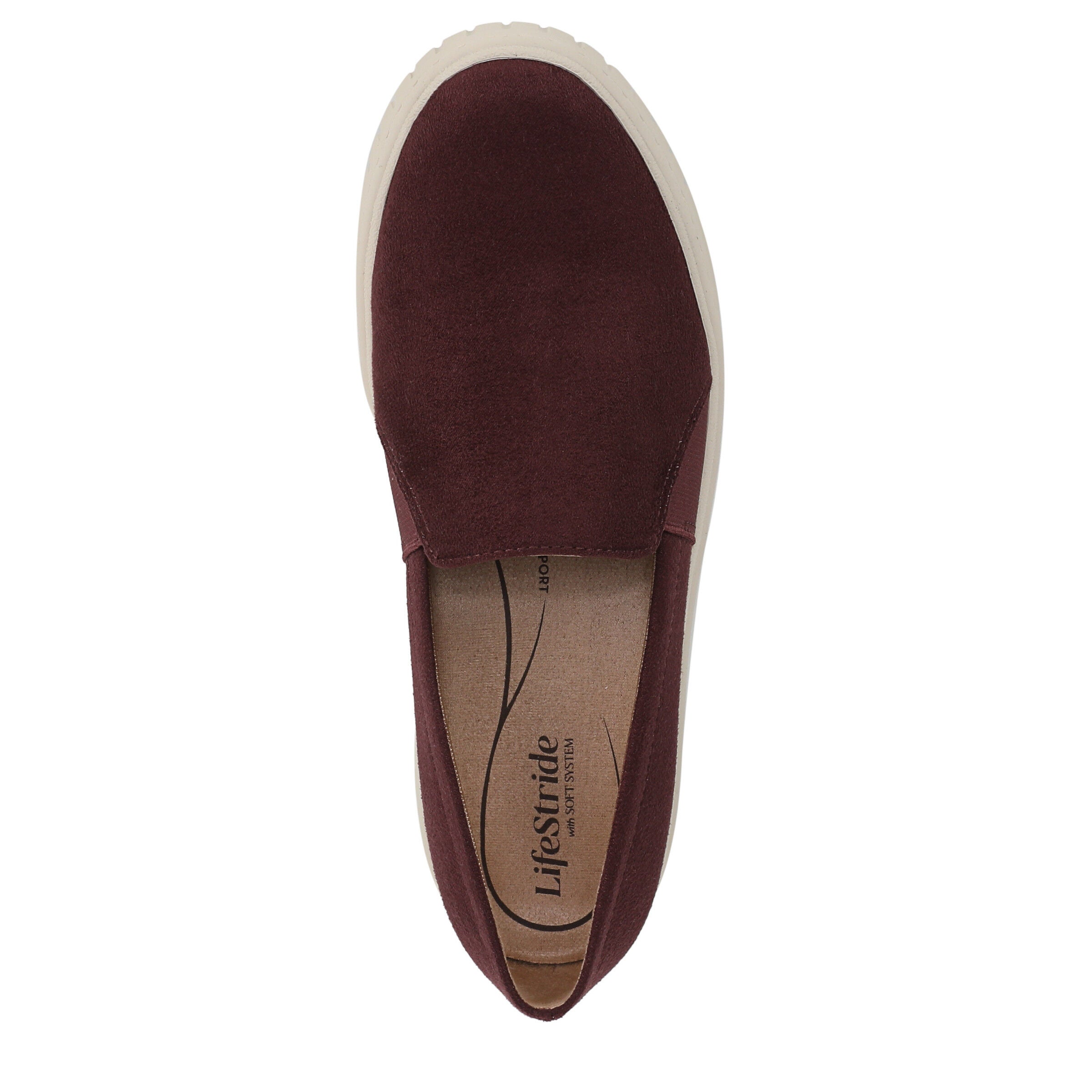 Grandeur Slip-On Flat, BERRY WINE SUEDE, alternate image number 6
