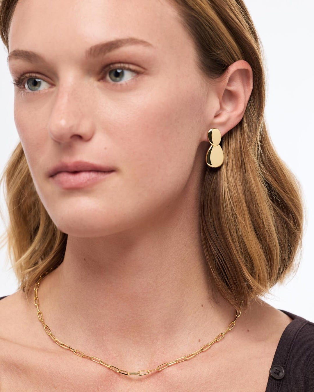 Pebble Drop Earrings, GOLD, alternate image number 1