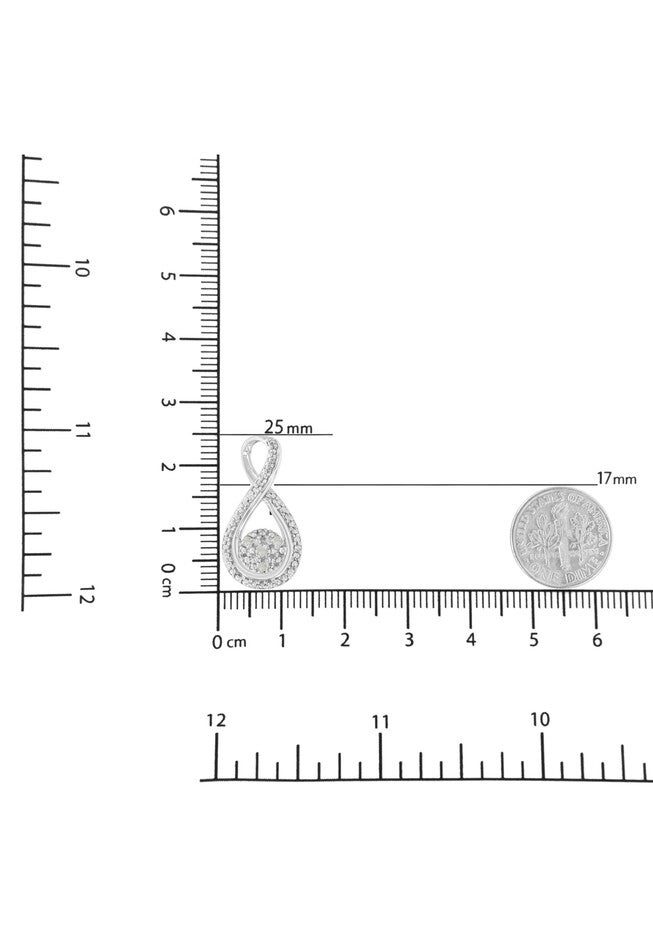 Sterling Silver Diamond Accent Infinity Pendant Necklace, , alternate image number 4