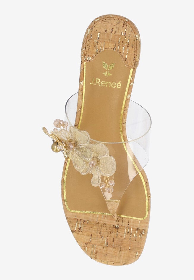 Beeutiful Thong Sandal, CLEAR NATURAL GOLD, alternate image number null