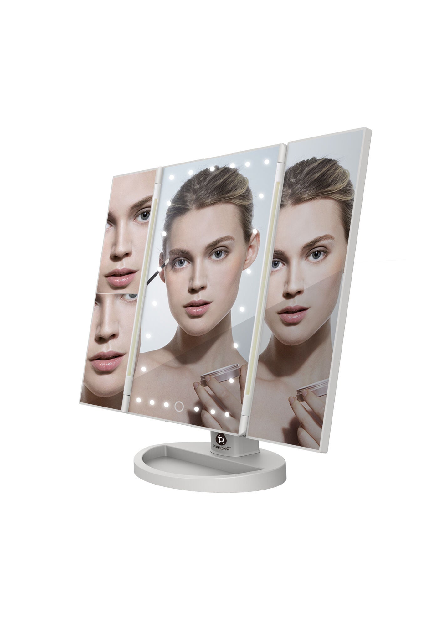 Tri-Fold Led Vanity Makeup Mirror, O, hi-res image number 0