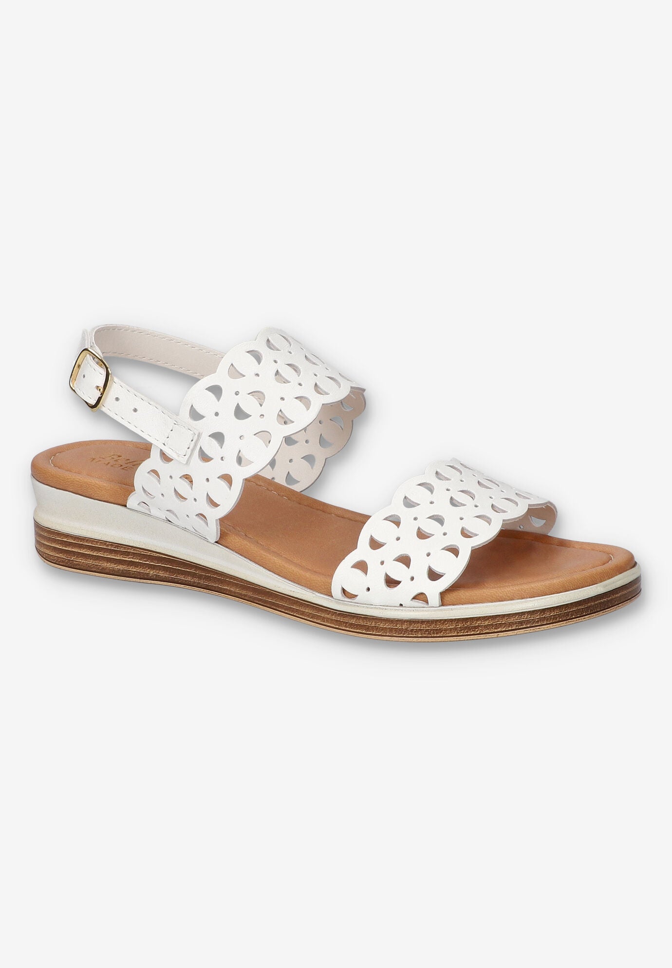 Zoe-Italy Wedge Sandal, WHITE LEATHER, hi-res image number 0