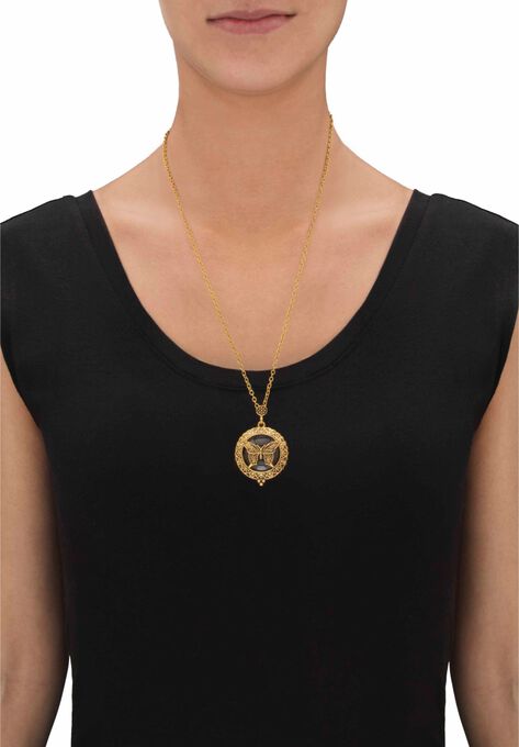 Goldtone Antiqued Butterfly Pendant with 24" Chain, , alternate image number null