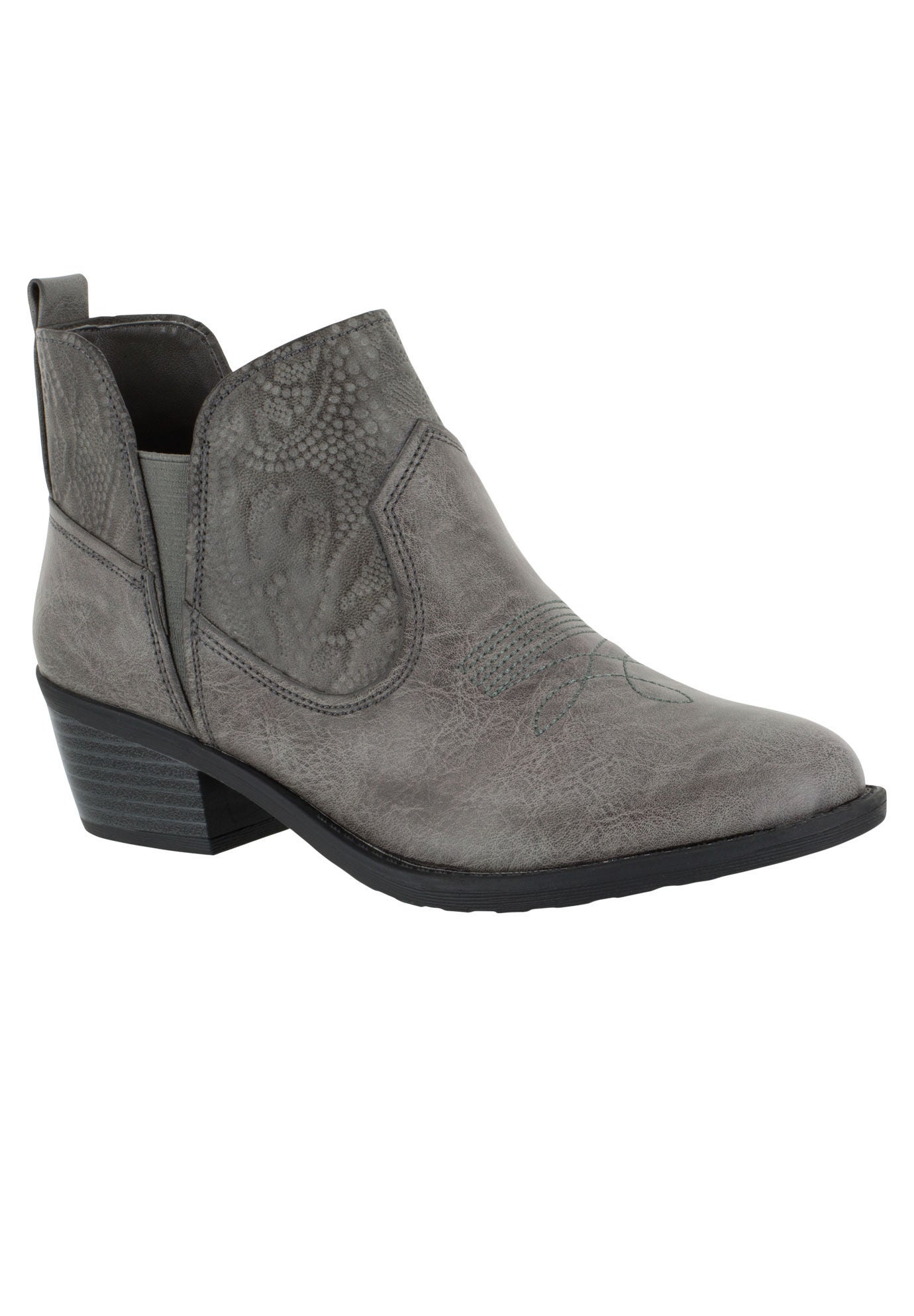 Legend Booties by Easy Street®, GREY EMBOSSED, hi-res image number 0