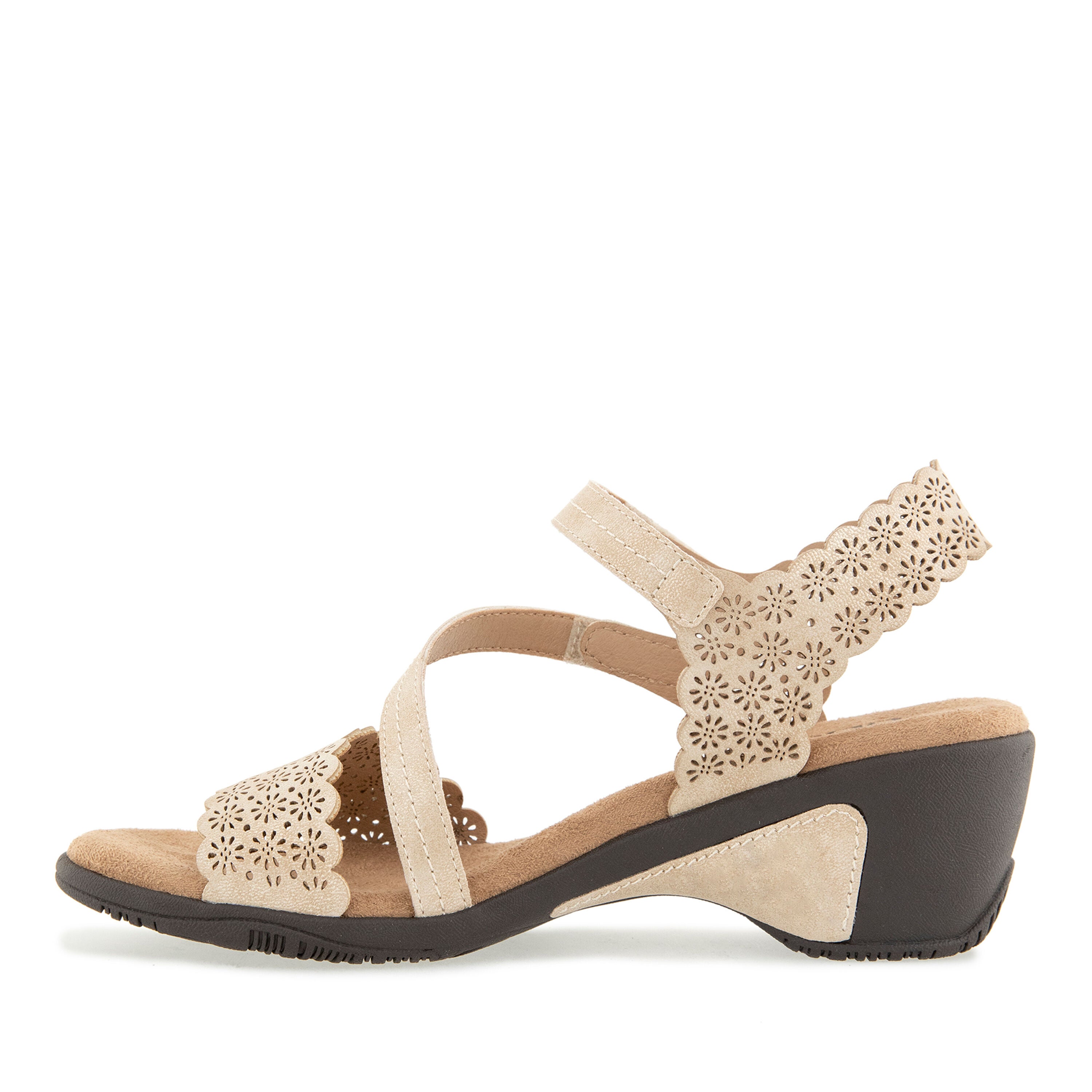 Gracie Hook and Loop Wedge Sandal, CREAM SHIMMER, alternate image number 3