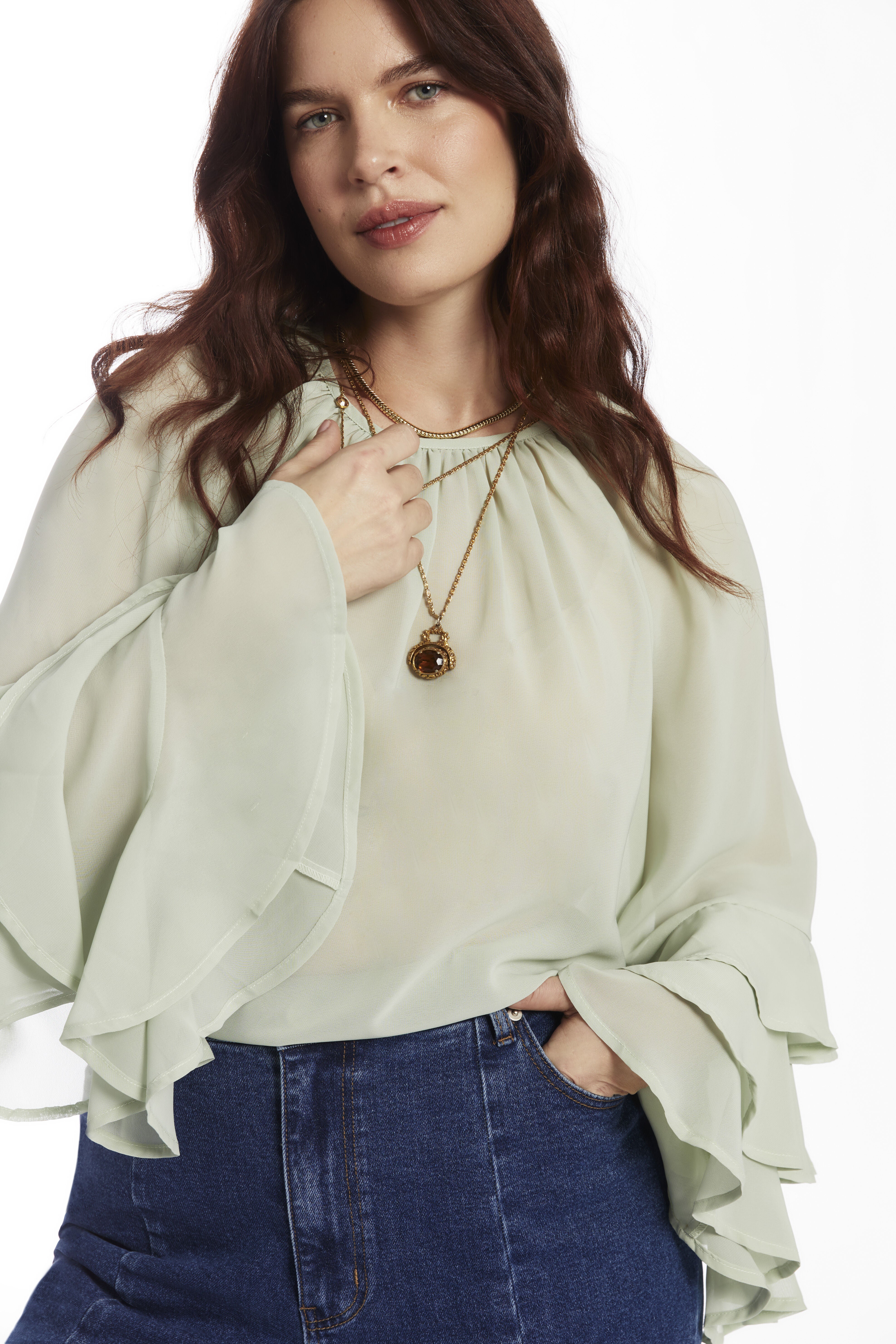 Ruffled Chiffon Blouse