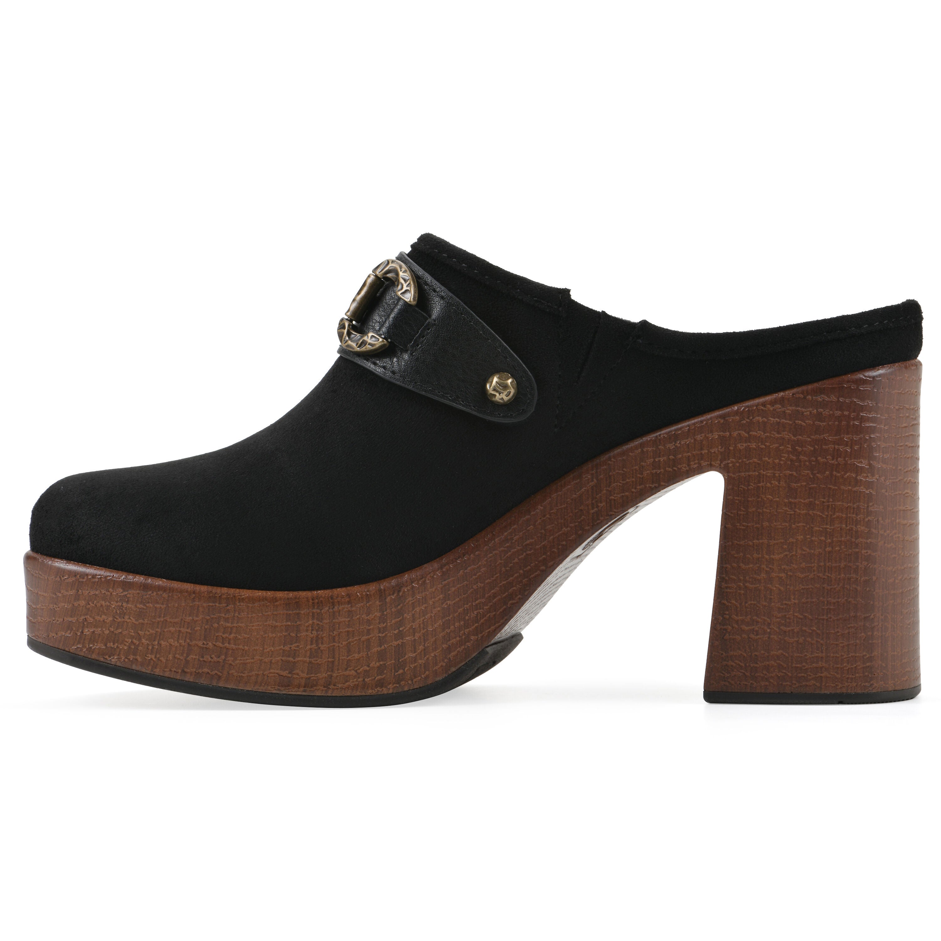 Barleys Platform Heel Clog, BLACK MULTI, alternate image number 3