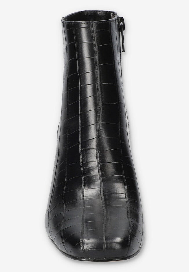 Wilma Square Toe Ankle Boot, BLACK CROCO, alternate image number 3