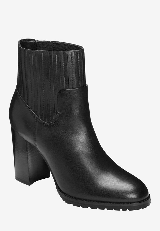 Wardrobe Bootie , BLACK LEATHER, hi-res image number 0