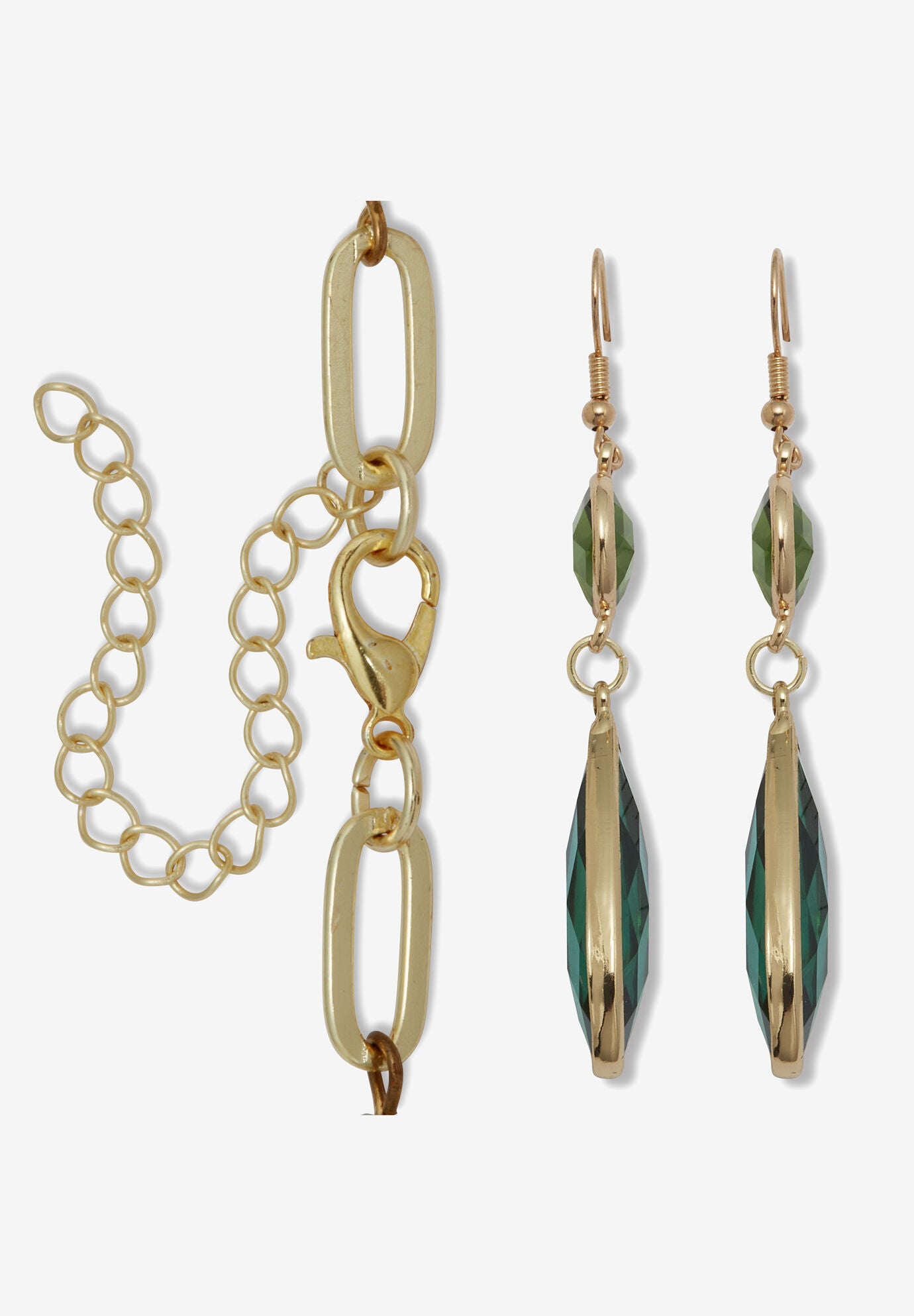 Blue Crystal Goldtone Vintage-Inspired Jewelry Set, , on-hover image number 1