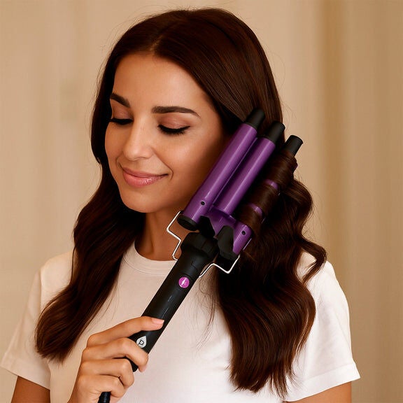 Triple Barrel Hair Curler, WHITE, alternate image number 2