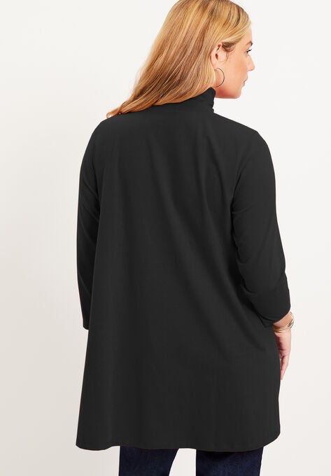 Three-Quarter Sleeve Mock-Neck Tunic, , on-hover image number null
