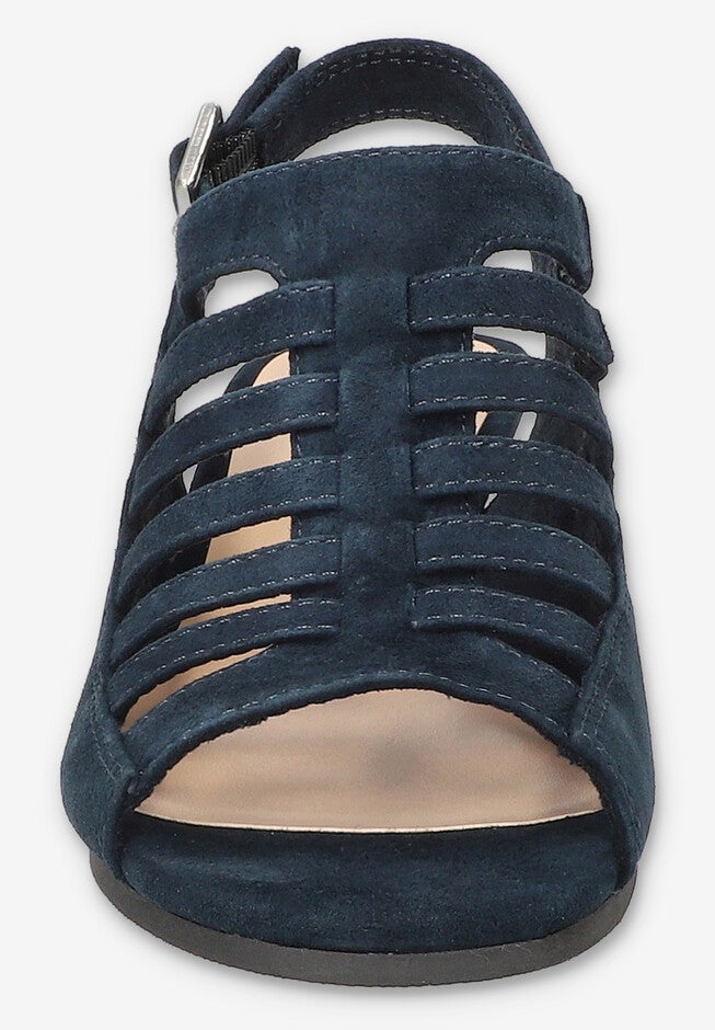 Yakira Wedge Sandal, NAVY SUEDE LEATHER, on-hover image number 1