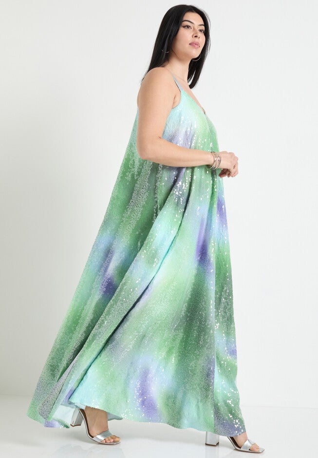 Sequin Swing Maxi Dress, COOL MULTI MIST, alternate image number null