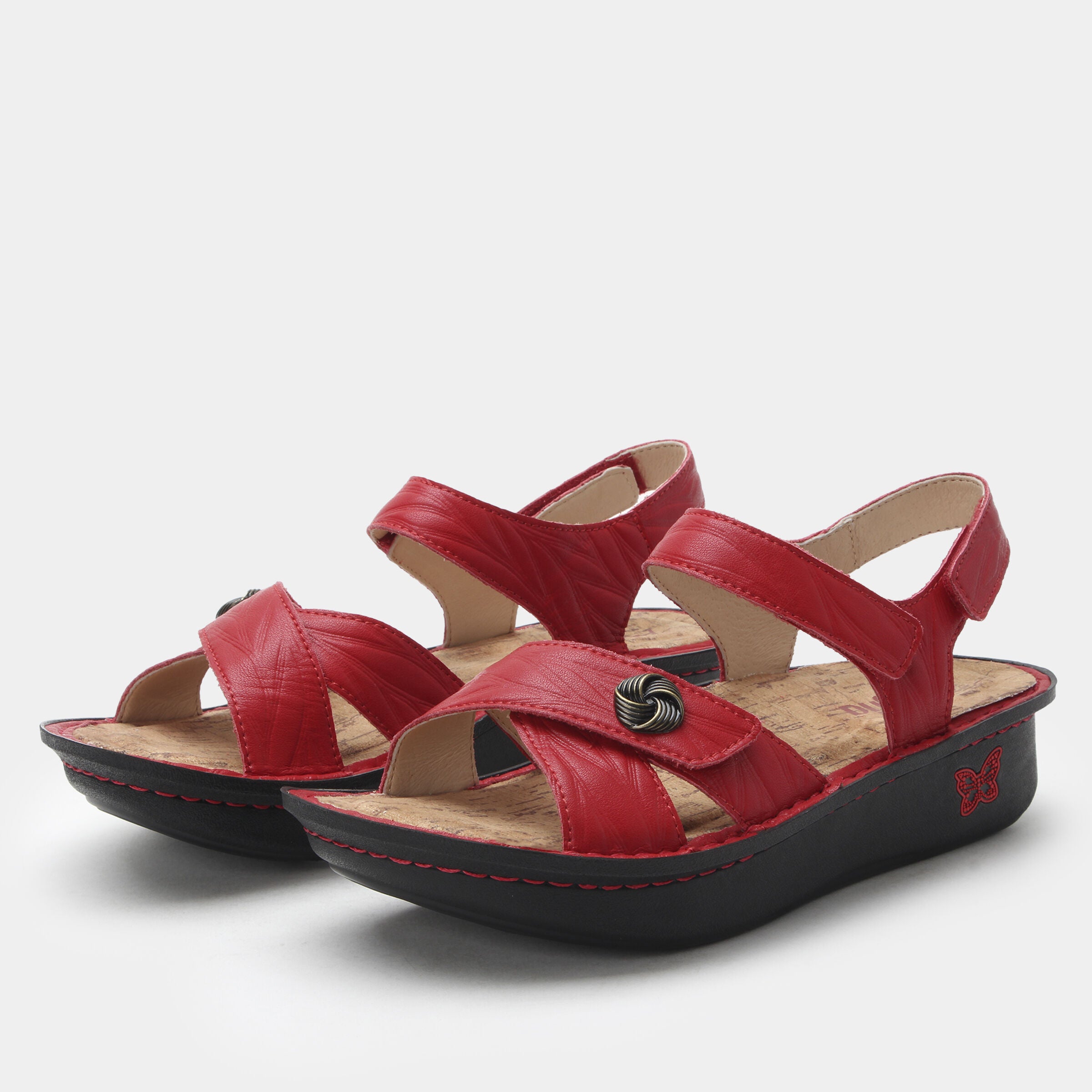 Kelsi Cross Strap Adjustable Sandal, RED, hi-res image number 0
