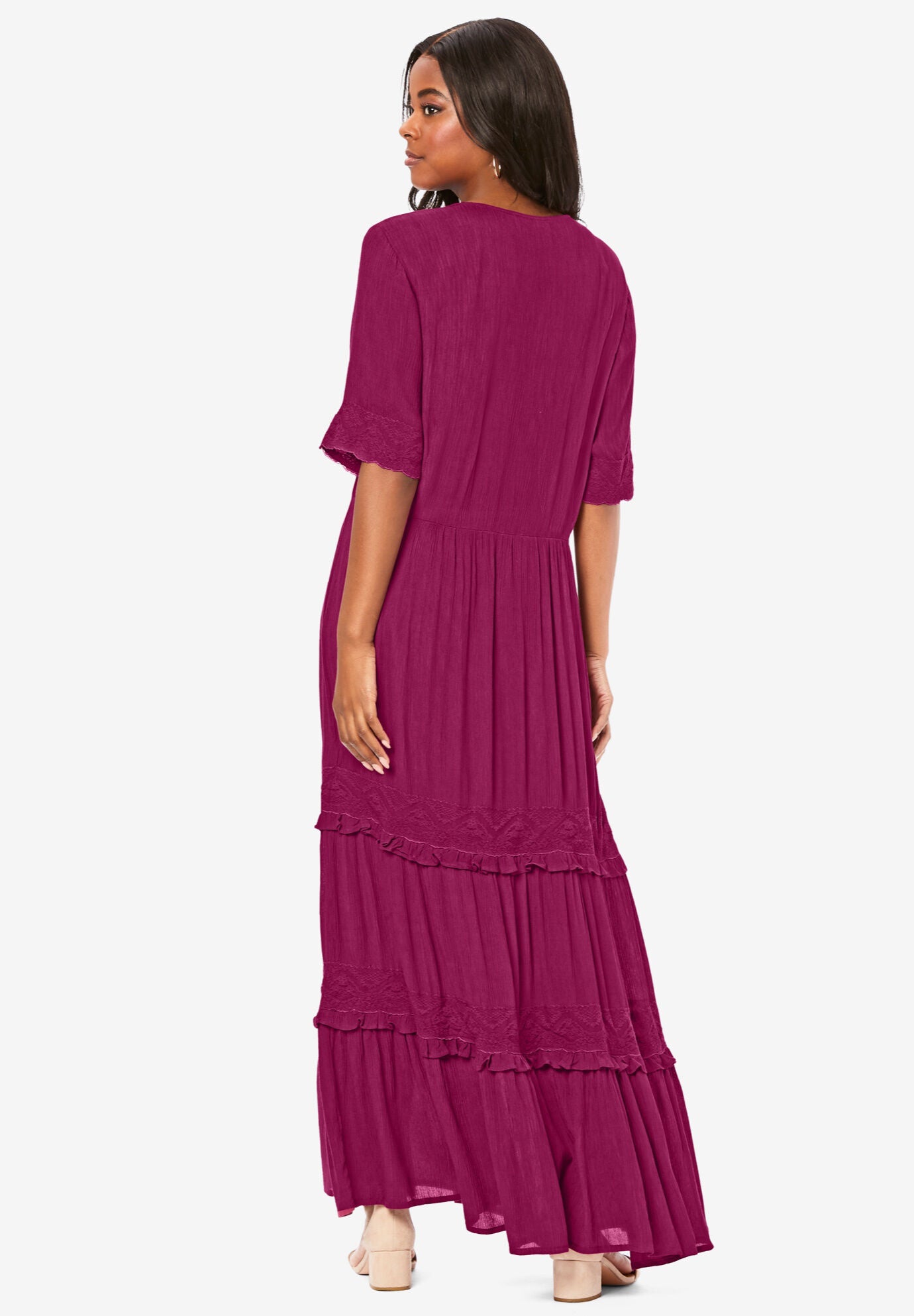 Lace Crinkle Maxi Dress, , on-hover image number 1