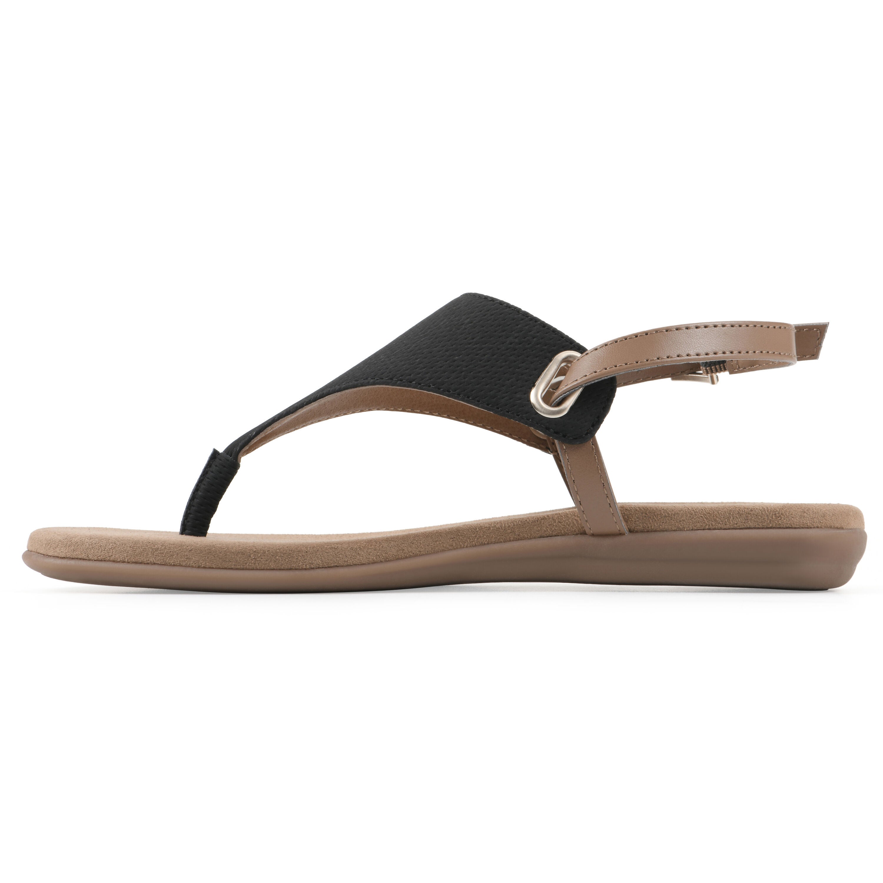 Lifted Backstrap Sandal, BLACK SMOOTH, alternate image number 3