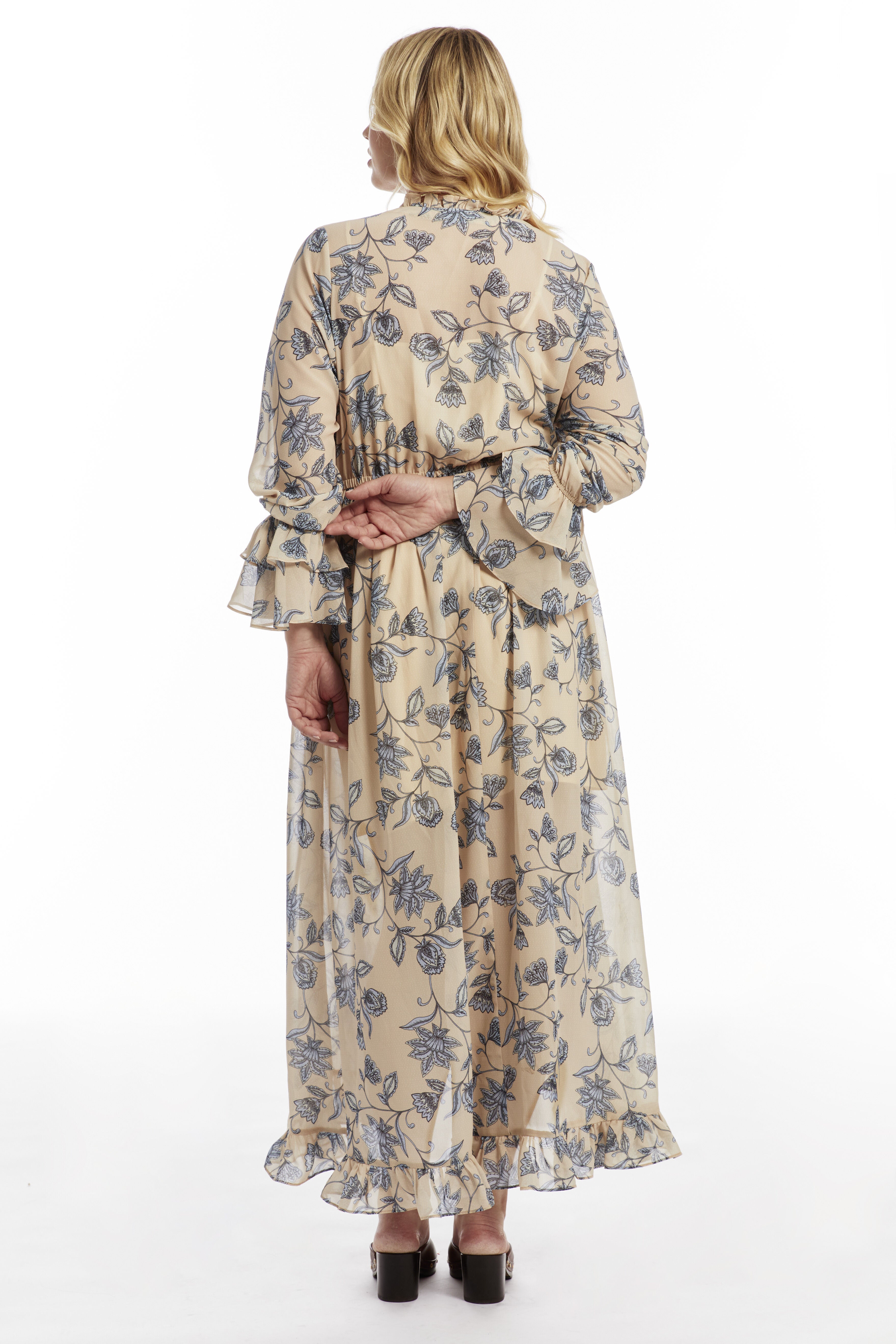 Ruffle Detail Maxi Shirt Dress, SPRING FLORAL, alternate image number 2