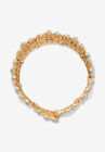Goldtone Oval-Cut and Round Crystal Stretch Wide Cuff Bracelet, , on-hover image number 1