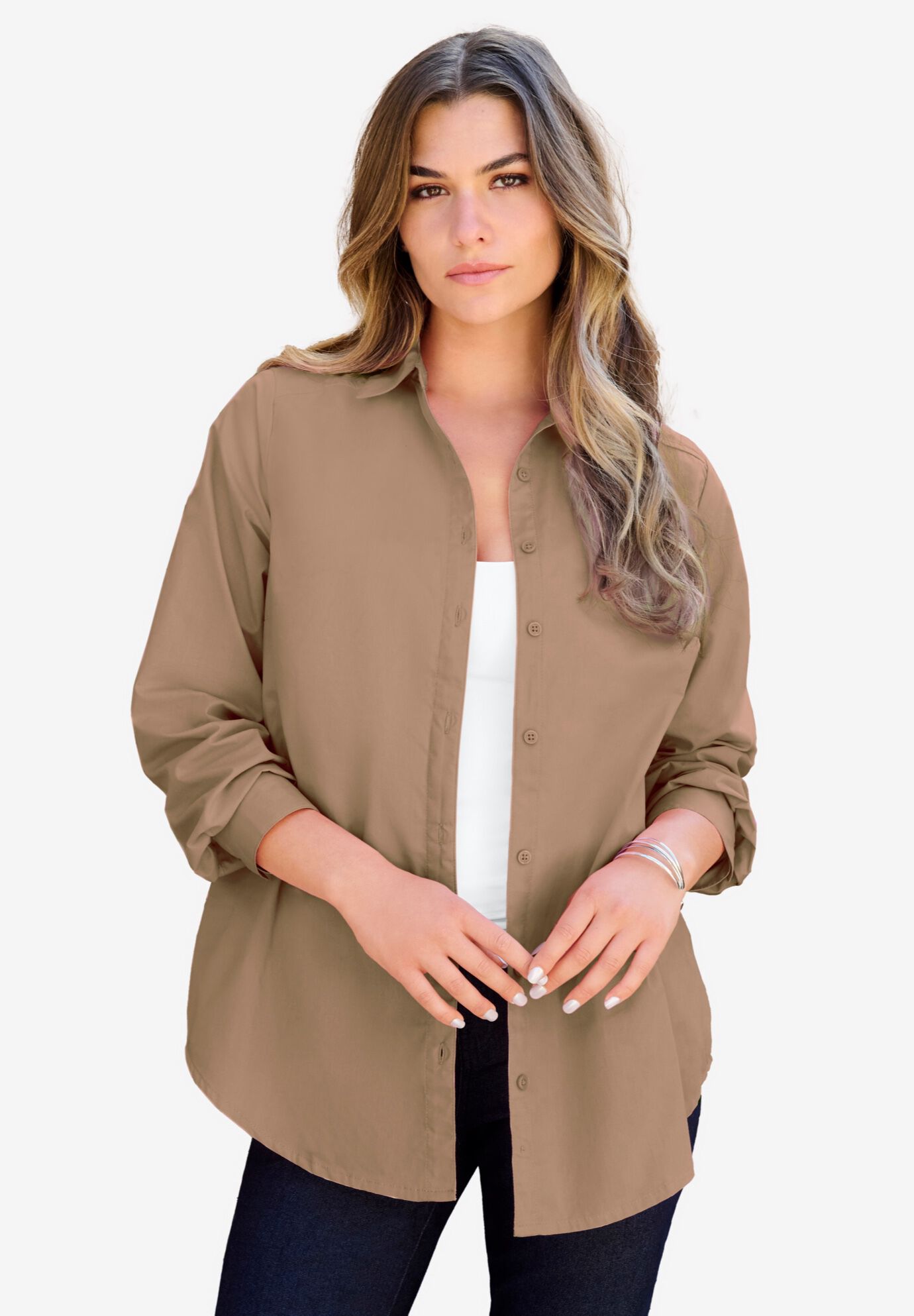 Plus Size Cami with Built-In Bra and Adjustable Straps, , alternate image number 4