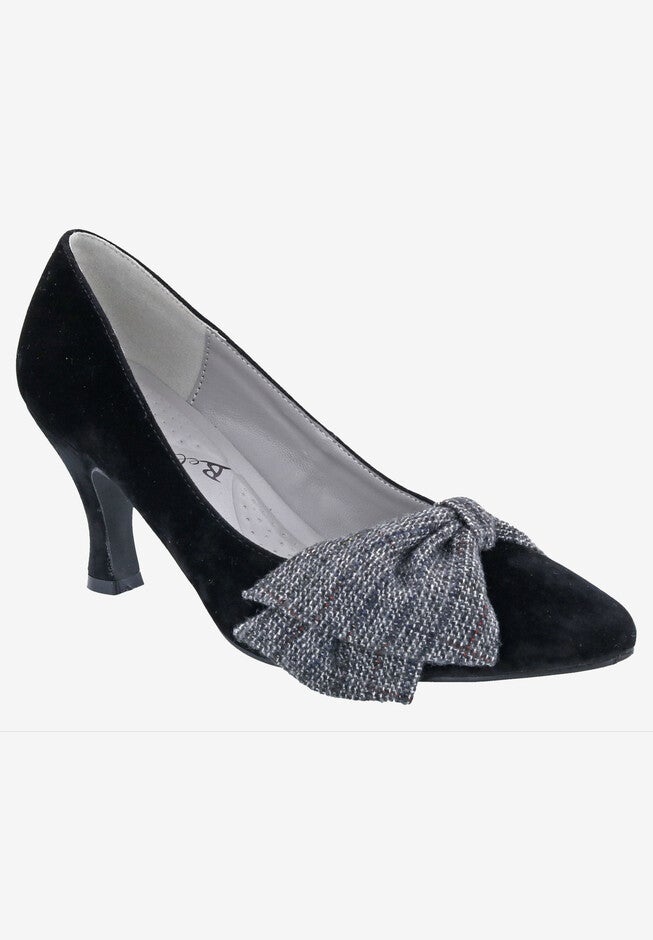 Charm Plaid Kitten Heel Pump, BLACK VELVET, hi-res image number 0