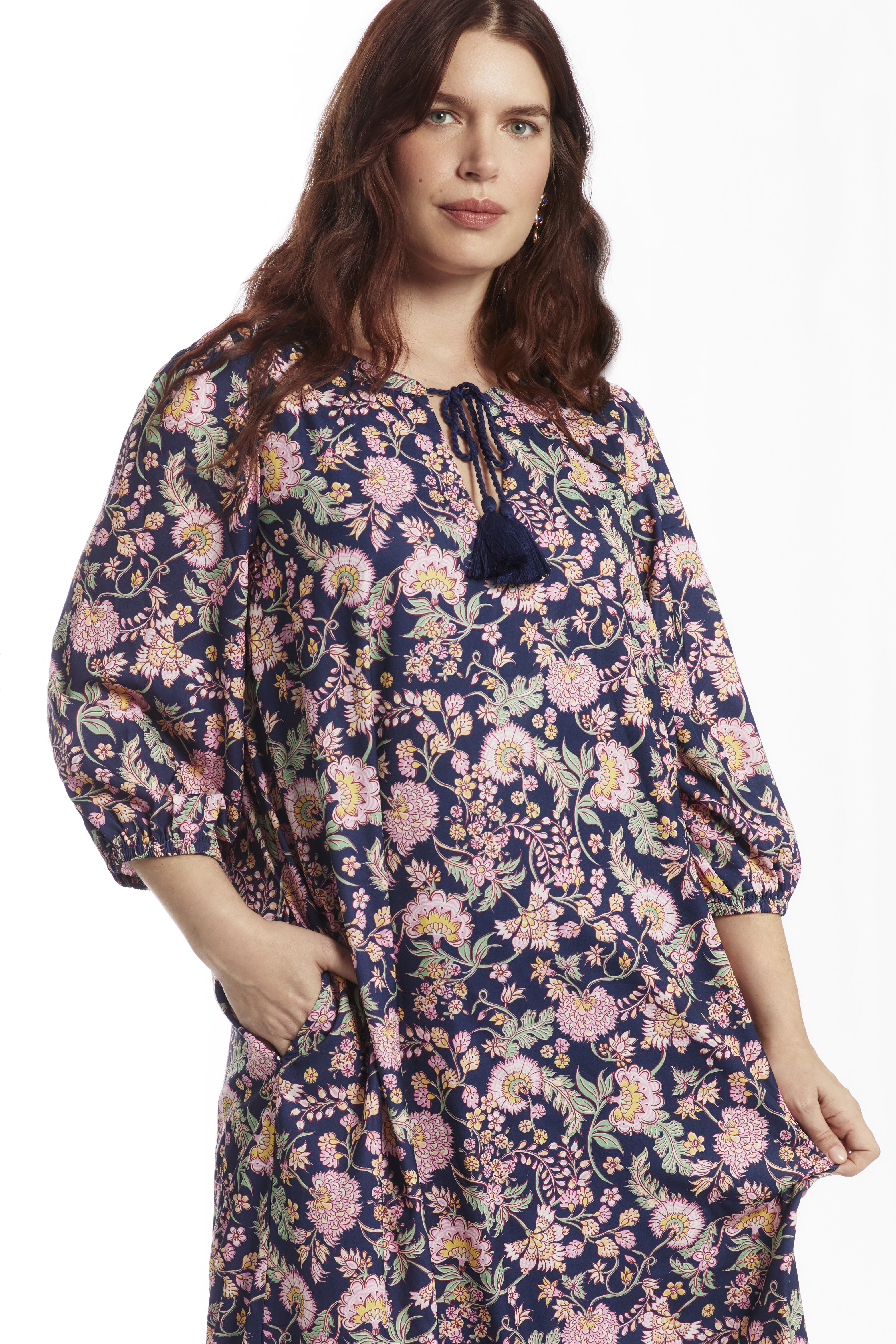 Boho Maxi Dress, JACOBEAN FLORAL, on-hover image number 1