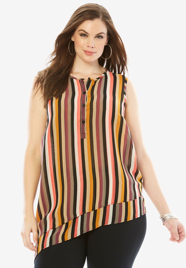 Asymmetrical Tunic, MULTI STRIPE, hi-res image number null