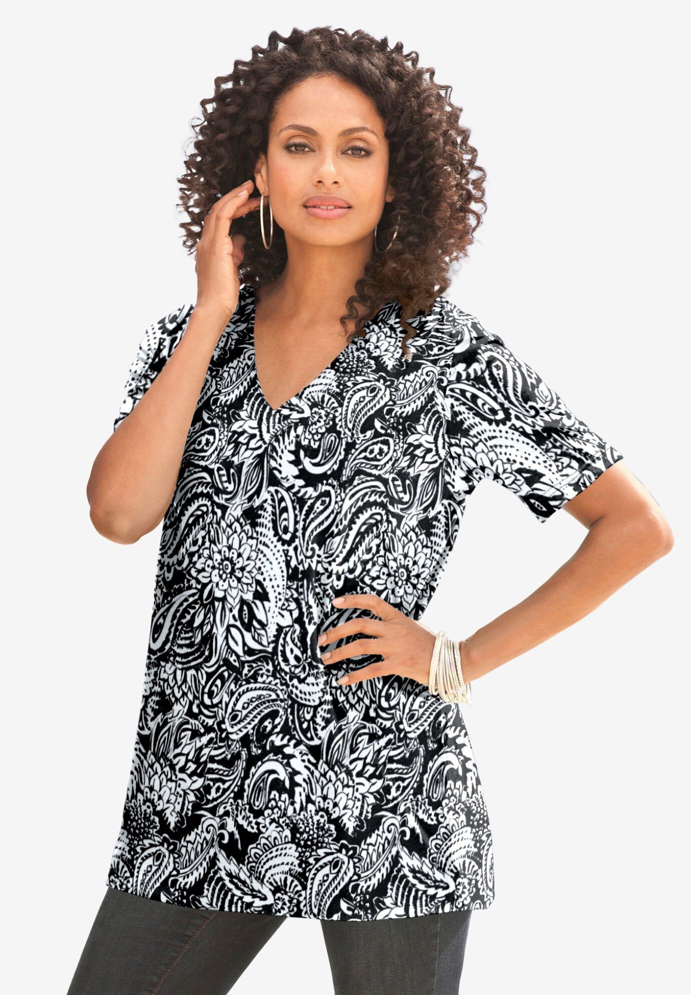 Plus Size Cotton Ultimate V-Neck Tee